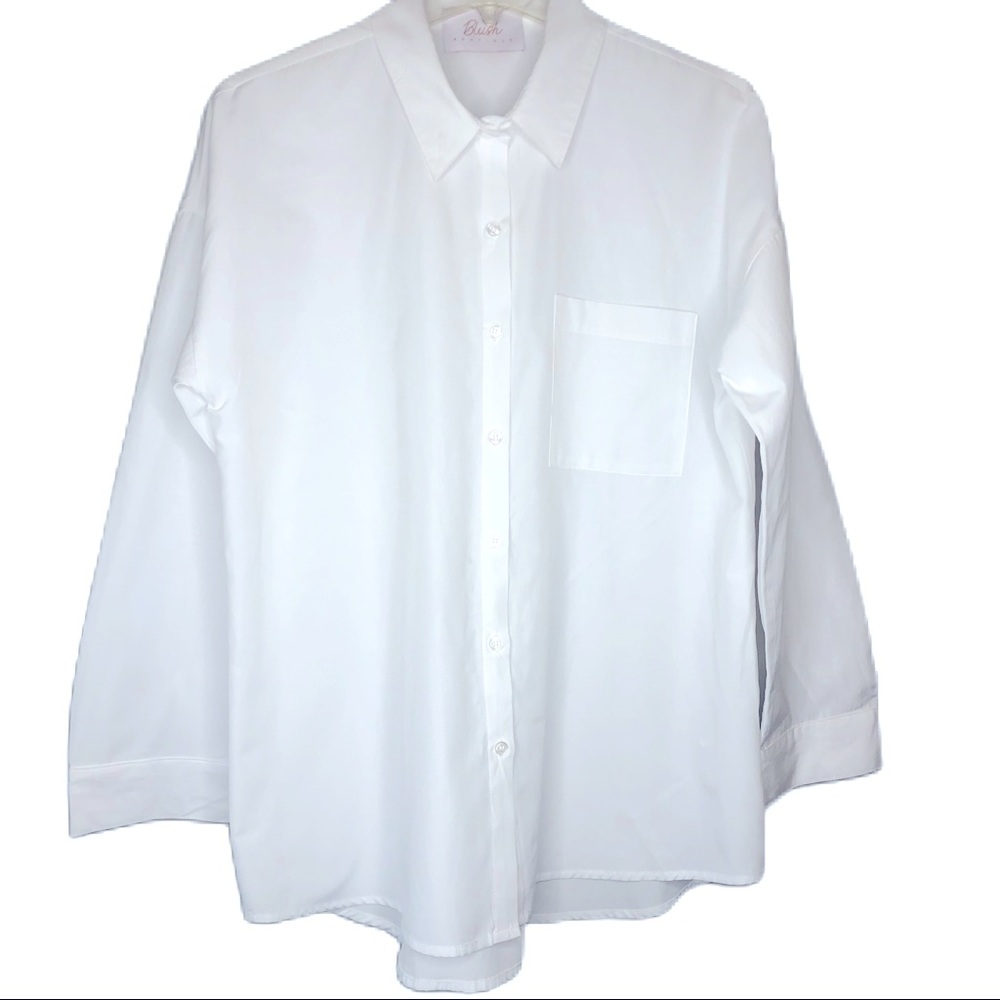 Blush Boutique Women’s White Button-Down Shirt